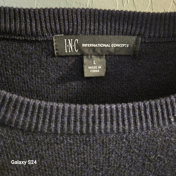 I-N-C Mens Striped Pullover Sweater, Black, NWT Size Large NEW - Picture 4 of 6